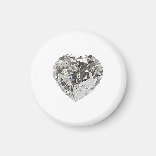 Imán Corazón de diamante forma Brillante (Frente)