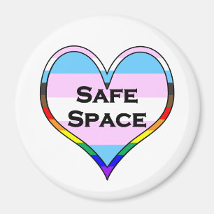 Imán Corazón de espacio seguro trans.