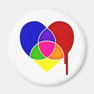 Imán corazón de gráfico de colores