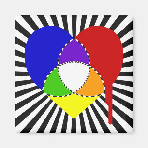 Imán corazón de gráfico de colores explosivo