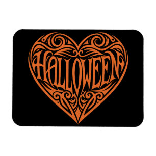 Imán Corazón de Halloween, Corazón Naranja, Fiesta