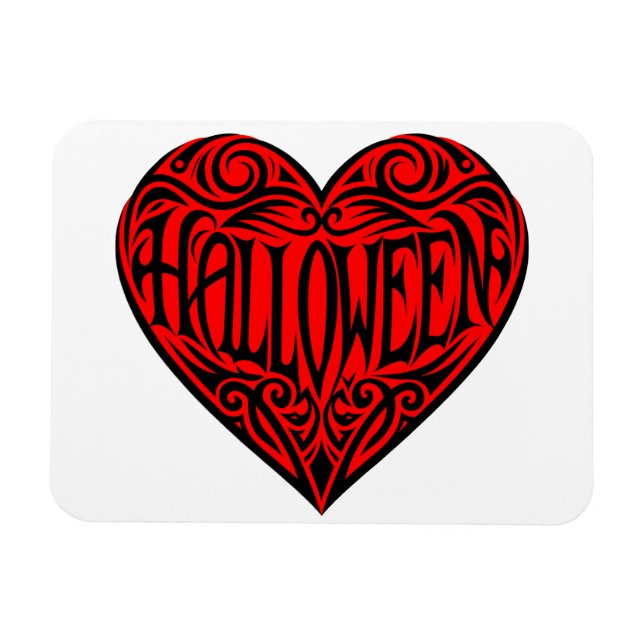 Imán Corazón de Halloween, Corazón Negro, Fiesta (Horizontal)