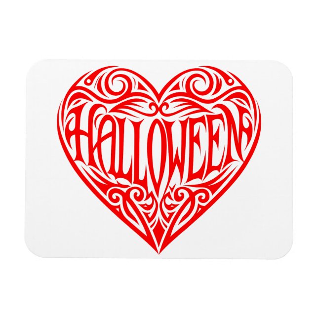 Imán Corazón de Halloween, Corazón Rojo, Fiesta (Horizontal)