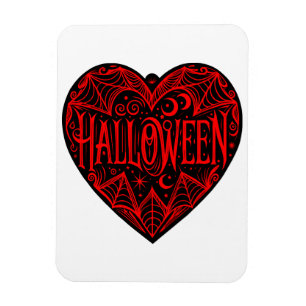 Imán Corazón de Halloween, forma de corazón negro, fest