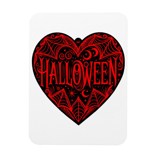 Imán Corazón de Halloween, forma de corazón negro, fest (Vertical)