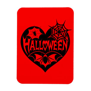 Imán Corazón de Halloween, forma de corazón negro, tela