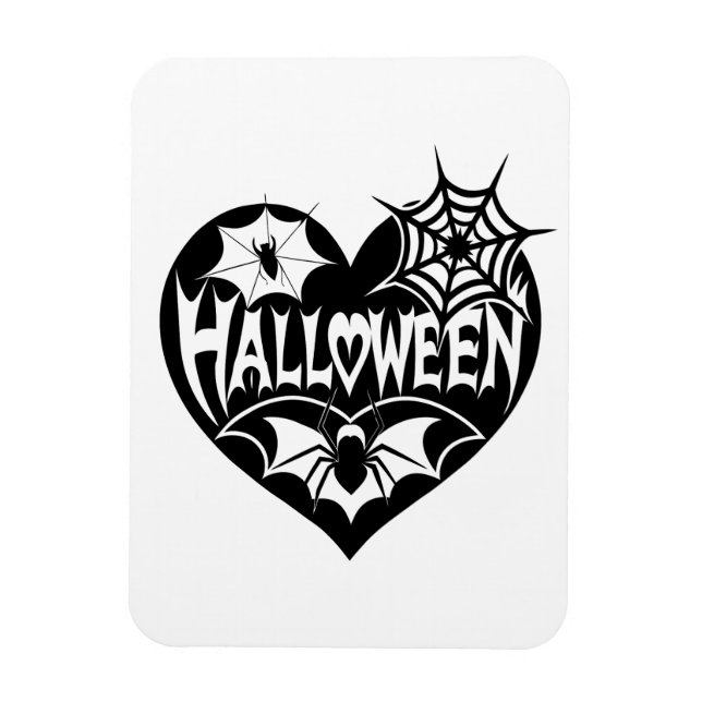 Imán Corazón de Halloween, forma de corazón negro, tela (Vertical)