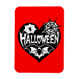 Imán Corazón de Halloween, forma de corazón negro, tela