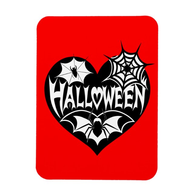 Imán Corazón de Halloween, forma de corazón negro, tela (Vertical)
