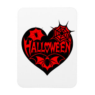 Imán Corazón de Halloween, forma de corazón negro, tela
