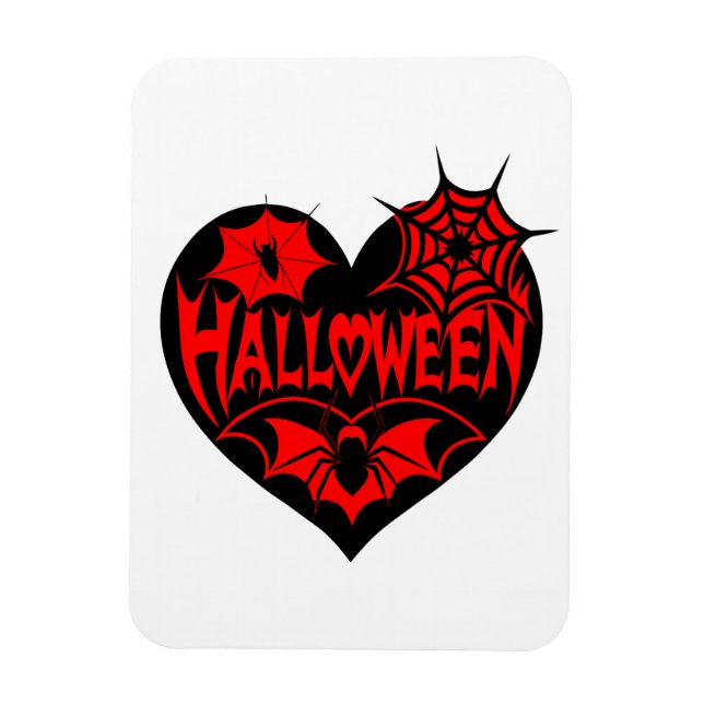 Imán Corazón de Halloween, forma de corazón negro, tela (Vertical)