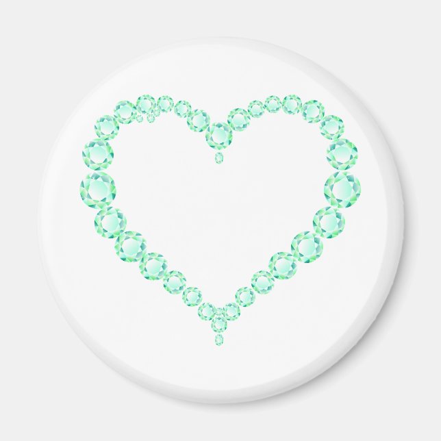 Imán Corazón de joyas de Esmeralda (Frente)