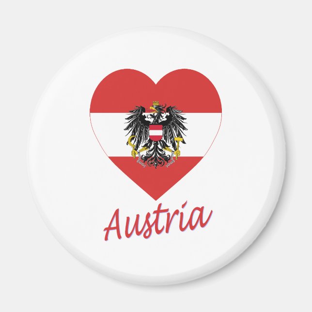 Imán Corazón de la bandera de Austria (Frente)
