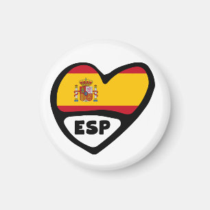 Imán Corazón de la bandera de código de país de España,