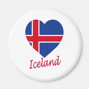 Imán Corazón de la bandera de Islandia