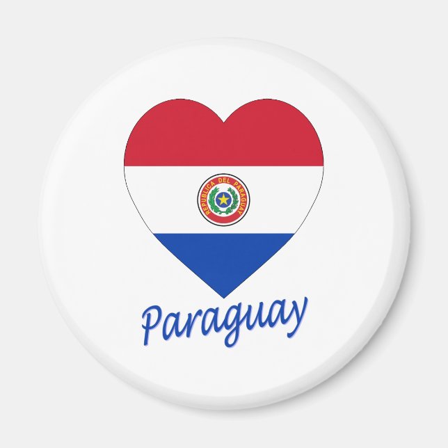 Imán Corazón de la bandera de Paraguay (Frente)