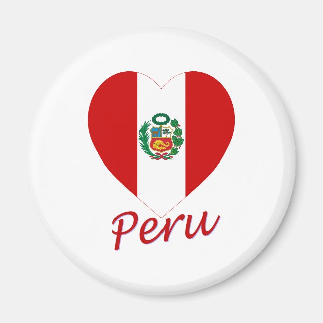 Imán Corazón de la bandera de Perú (Frente)