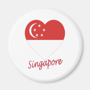 Imán Corazón de la bandera de Singapur