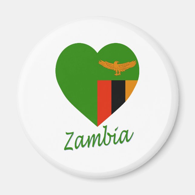 Imán Corazón de la bandera de Zambia (Frente)