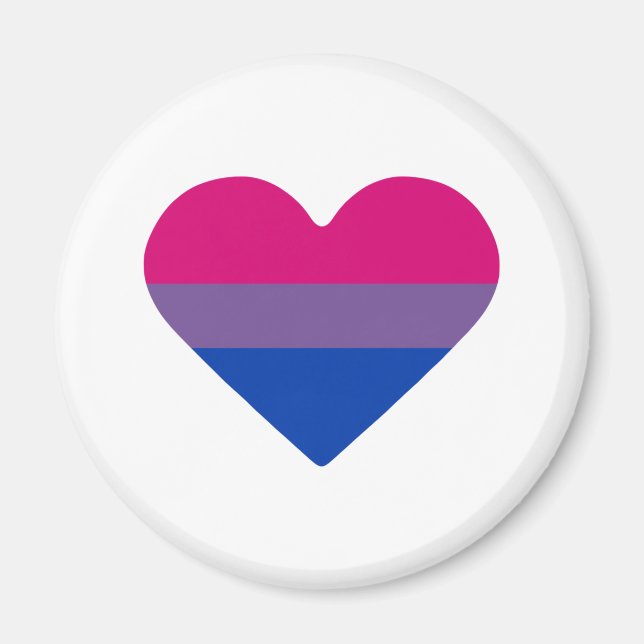 Imán Corazón de la Bandera del Orgullo Bisexual (Frente)