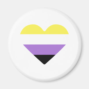 Imán Corazón de la Bandera del Orgullo No Binario