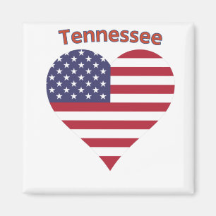 Imán Corazón de la bandera estadounidense de Tennessee