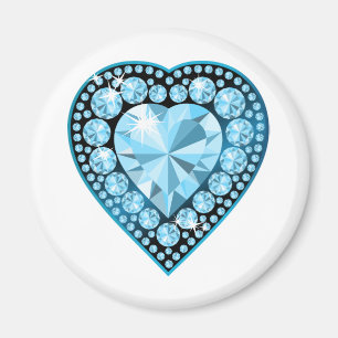 Imán Corazón de la Gema de Topaz Azul