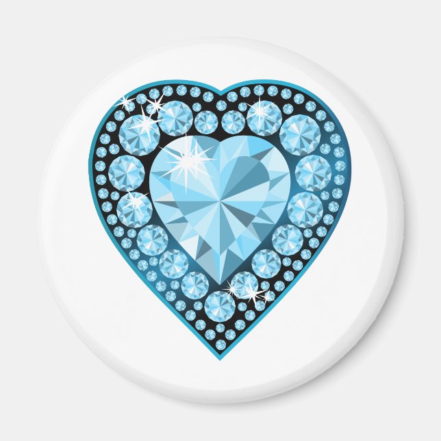 Imán Corazón de la Gema de Topaz Azul (Frente)
