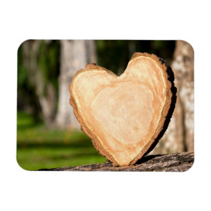 Imán corazón de madera