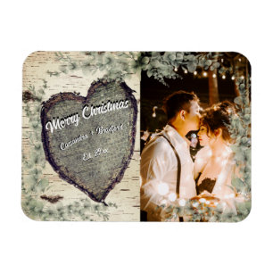 Imán Corazón de madera de corteza rústica Eucalyptus Gr