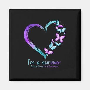 Imán Corazón de mariposa soy una superviviente prevenci