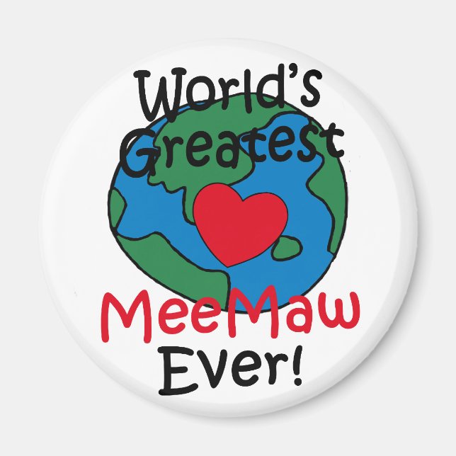 Imán Corazón de MeeMaw más grande del mundo (Frente)