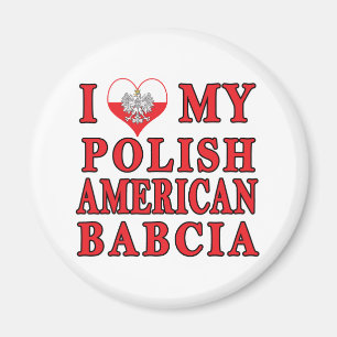 Imán Corazón de mi Babcia polaca estadounidense
