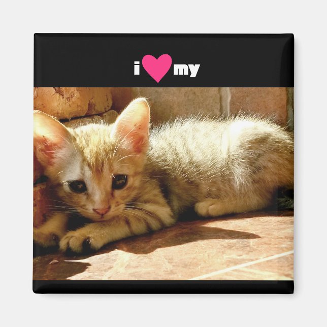 Imán Corazón de mi gato (Frente)