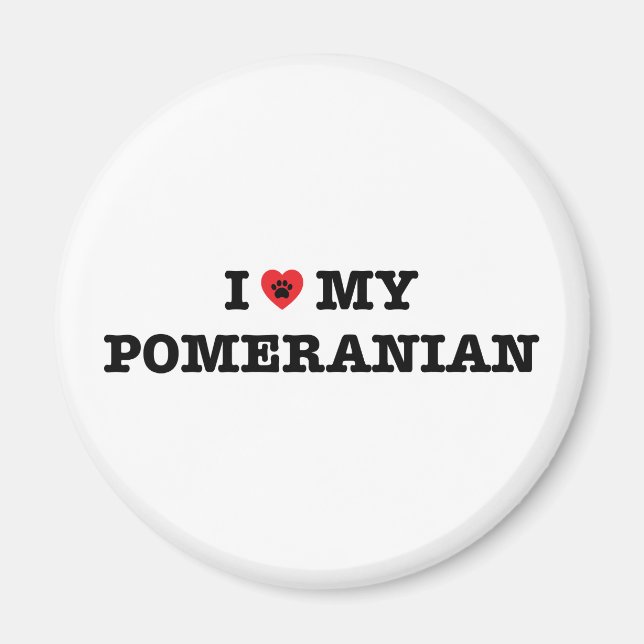 Imán Corazón de mi Pomerania (Frente)