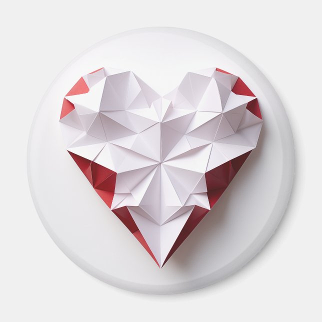 Imán Corazón de origami bicolor (Frente)