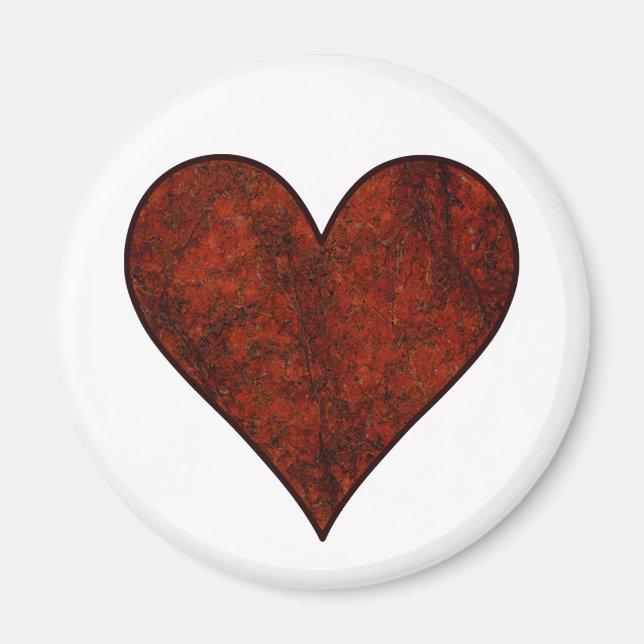 Imán Corazón de Piedra Roja (Frente)
