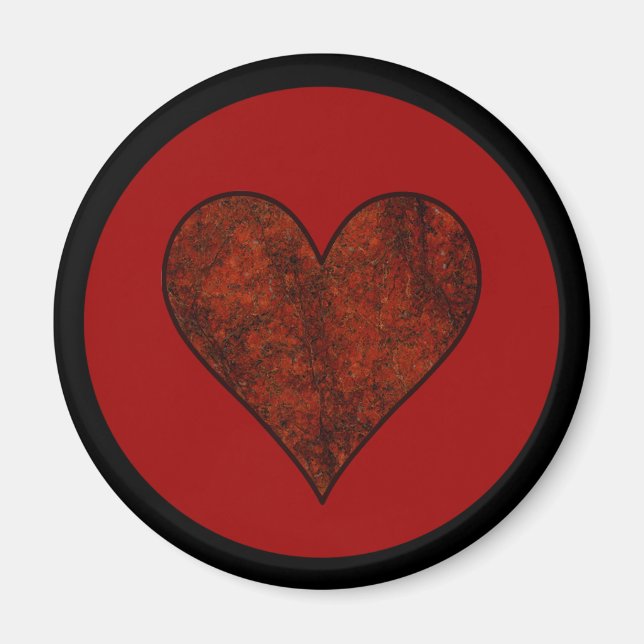 Imán Corazón de Piedra Roja (Frente)