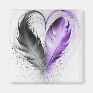 Imán Corazón de Pluma - Morado