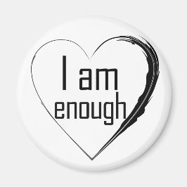 Imán corazón de plumas negras 'soy suficiente'