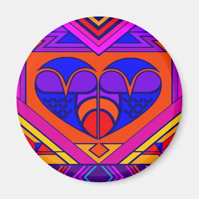 Imán Corazón de San Valentín Art Deco (Frente)