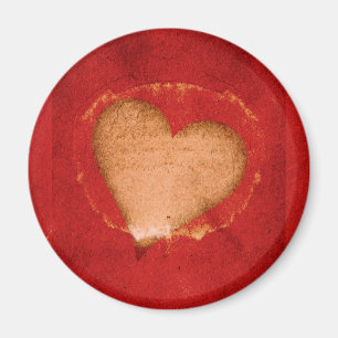 Imán Corazón de San Valentín grunge rojo