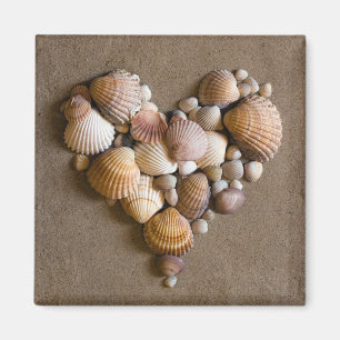 Imán Corazón de San Valentín hecho con conchas