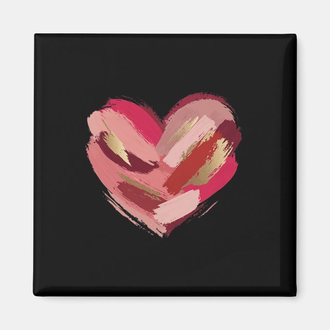 Imán Corazón de San Valentín Pincelada  (Frente)