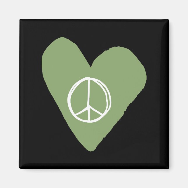 Imán Corazón de signo de paz (Frente)
