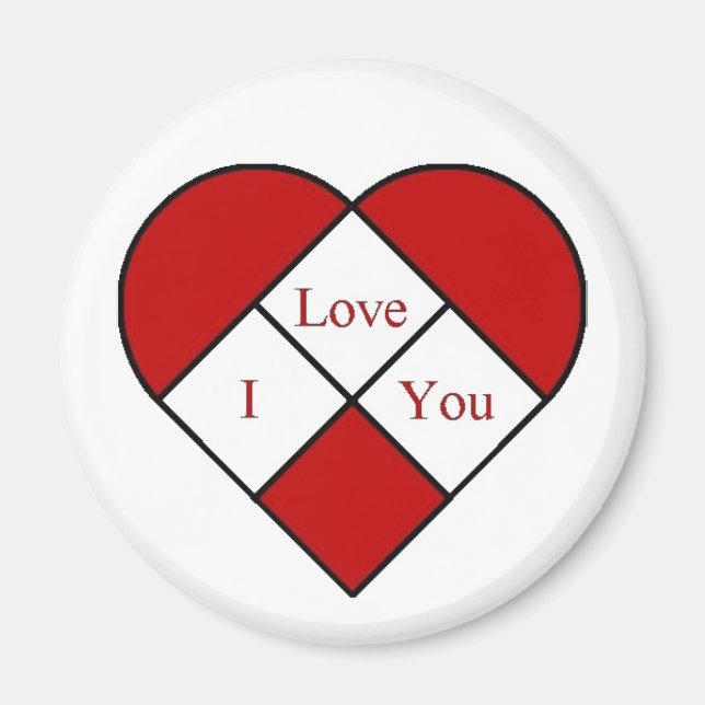 Imán Corazón de Stain Glass "I love you" (Frente)