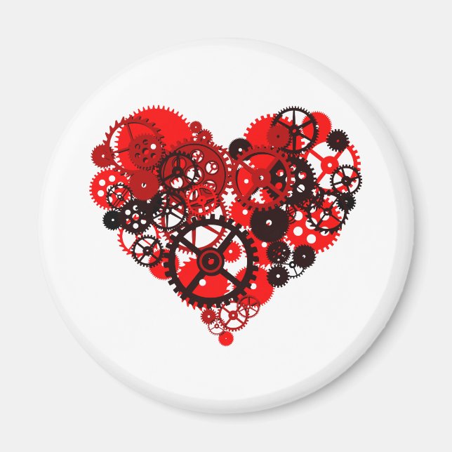 IMÁN CORAZÓN DE STEAMPUNK MECÁNICO (Frente)