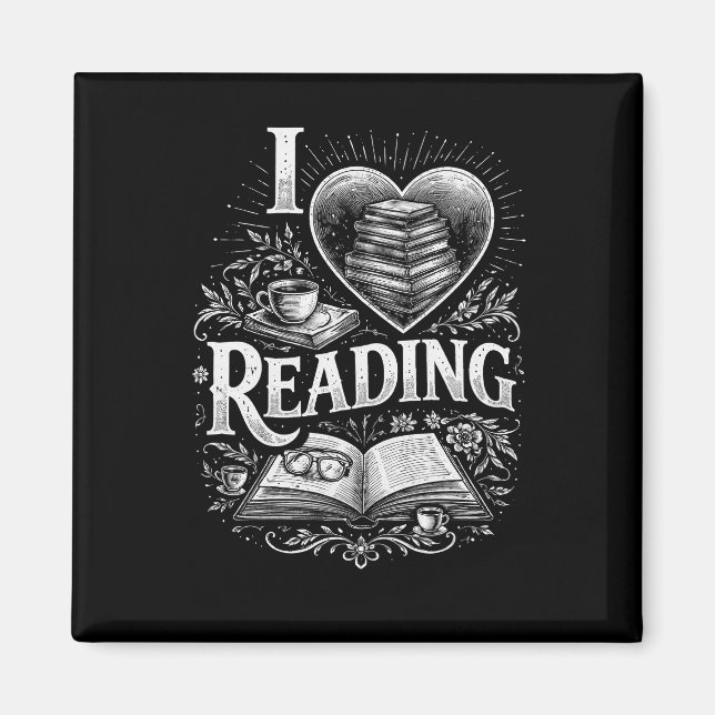 Imán Corazón de un amante de los libros (Frente)