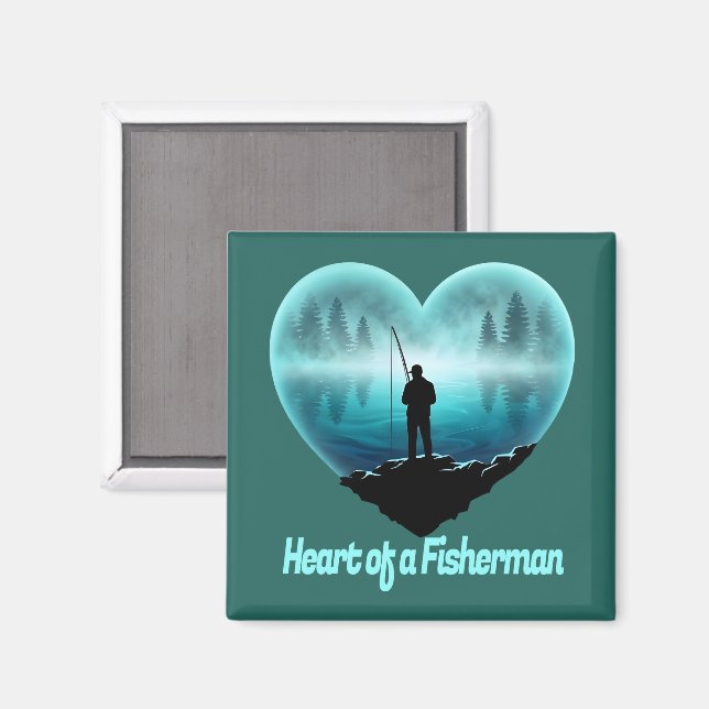 Imán Corazón de un pescador (Anverso/Reverso)