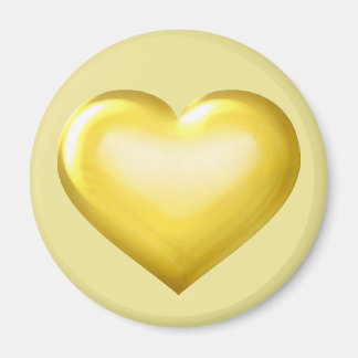Imán Corazón de vidrio dorado